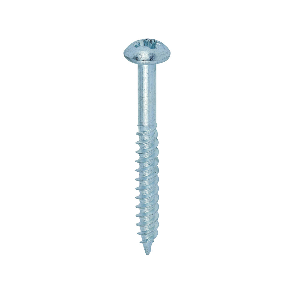 TIMCO Twin-Threaded Round Head Silver Woodscrews - 12 x 2