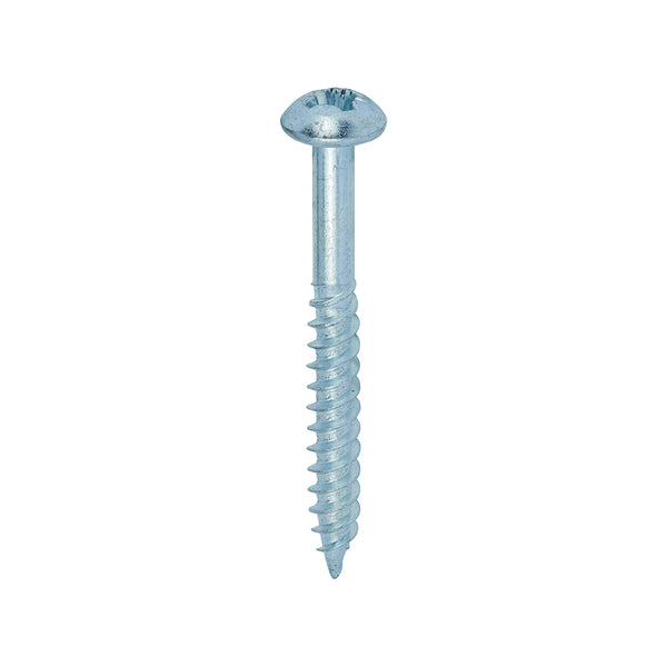 TIMCO Twin-Threaded Round Head Silver Woodscrews - 12 x 2