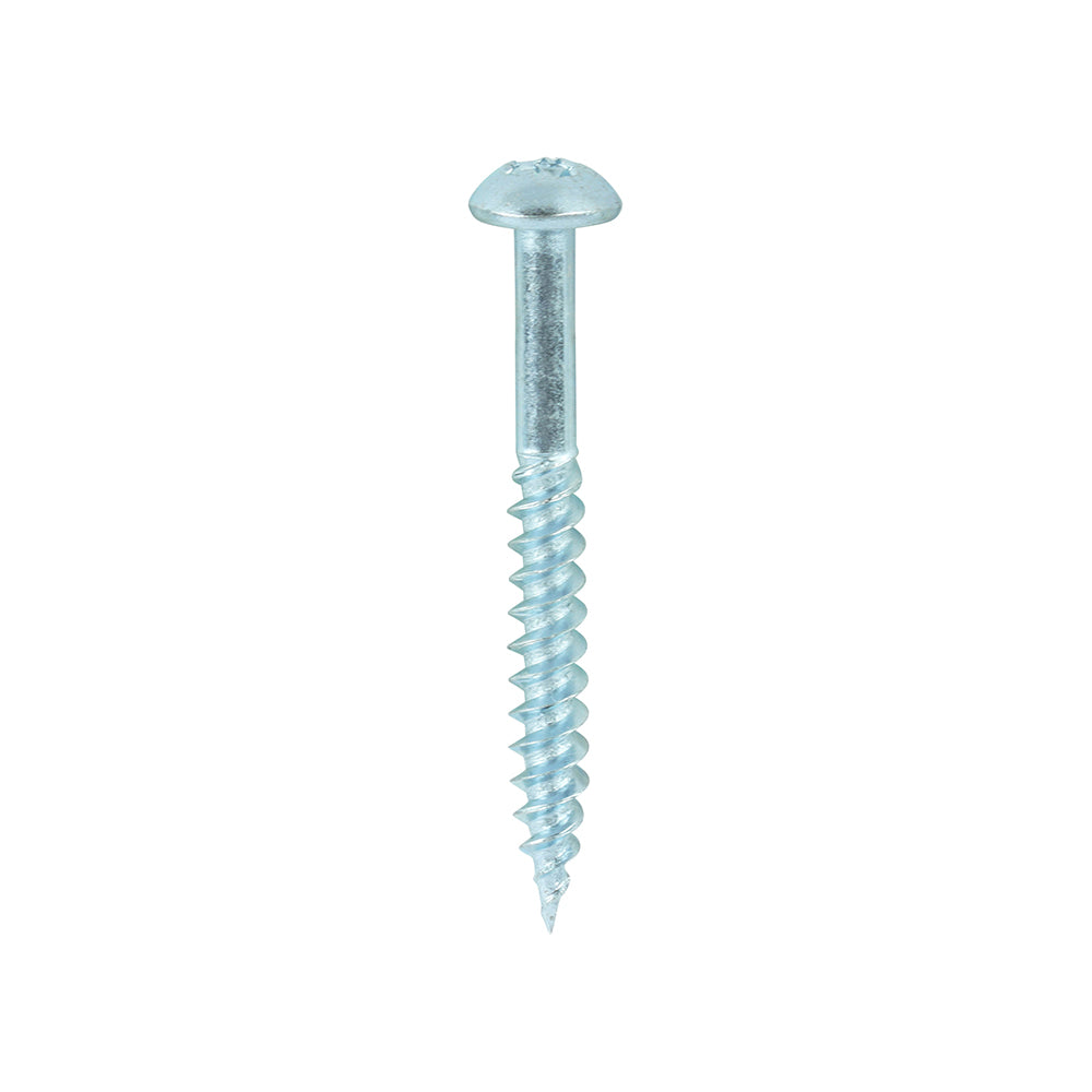 TIMCO Twin-Threaded Round Head Silver Woodscrews - 8 x 11/2