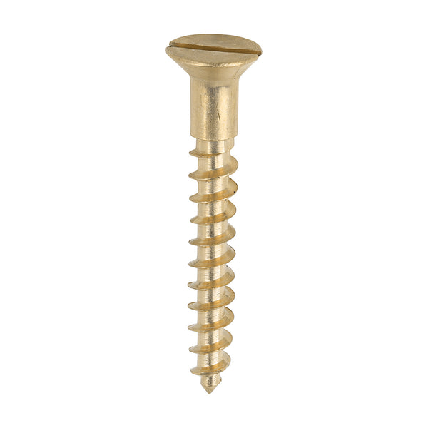 TIMCO Solid Brass Countersunk Woodscrews - 10 x 1 1/2