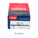 TIMCO Twin-Threaded Countersunk Silver Woodscrews - 12 x 1 1/2
