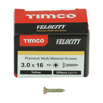 TIMCO Velocity Premium Multi-Use Countersunk Gold Woodscrews - 3.0 x 16