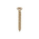 TIMCO Solo Countersunk Gold Woodscrews 3.0x25 designed for fixing timber, man-made boards, or masonry using plastic plugs.