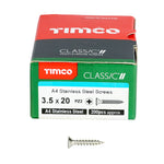 TIMCO Classic Multi-Purpose Countersunk A4 Stainless Steel Woodcrews - 3.5 x 20