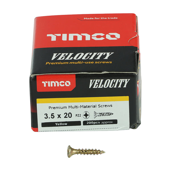 TIMCO Velocity Premium Multi-Use Countersunk Gold Woodscrews - 3.5 x 20
