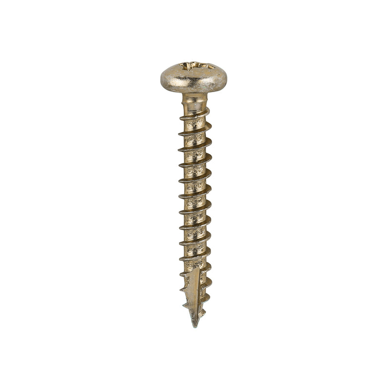 TIMCO Classic Multi-Purpose Pan Head Gold Woodscrews - 3.5 x 25