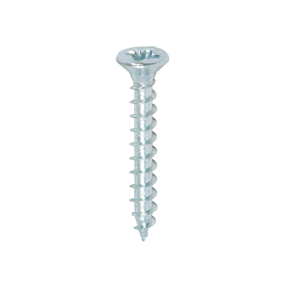 TIMCO Solo Countersunk Silver Woodscrews 3.5x25 designed for fixing timber, man-made boards, or masonry using plastic plugs.