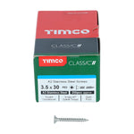 TIMCO Classic Multi-Purpose Countersunk A2 Stainless Steel Woodcrews - 3.5 x 30