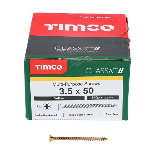 TIMCO Classic Multi-Purpose Countersunk Gold Woodscrews - 3.5 x 50