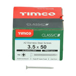 TIMCO Classic Multi-Purpose Countersunk A2 Stainless Steel Woodcrews - 3.5 x 50