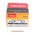 TIMCO Solo Countersunk Gold Woodscrews - 3.5 x 50