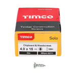 TIMCO Solo Countersunk Silver Woodscrews - 4.0 x 15
