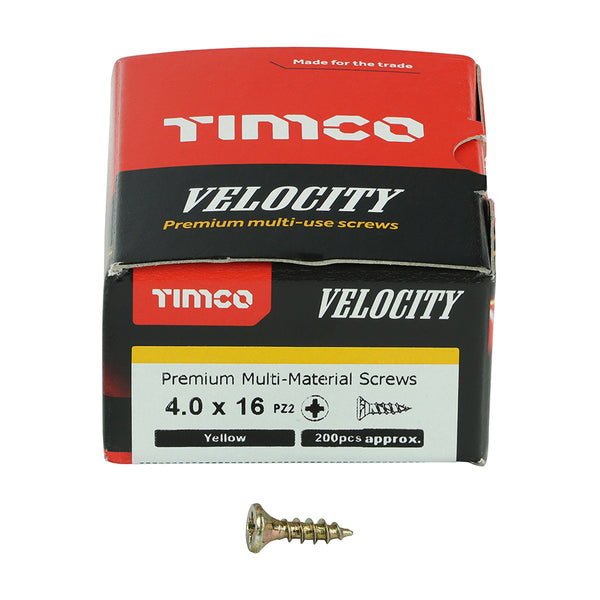 TIMCO Velocity Premium Multi-Use Countersunk Gold Woodscrews - 4.0 x 16