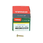 TIMCO Classic Multi-Purpose Pan Head Gold Woodscrews - 4.0 x 20