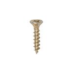 TIMCO Solo Countersunk Gold Woodscrews 4.0x20 designed for secure fixing in timber, man-made boards, or masonry with plugs.