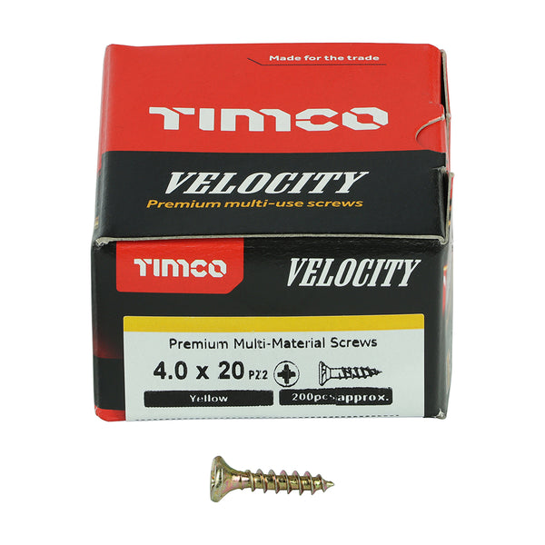 TIMCO Velocity Premium Multi-Use Countersunk Gold Woodscrews - 4.0 x 20