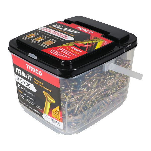 TIMCO Velocity Premium Multi-Use Countersunk Gold Woodscrews - 4.0 x 30