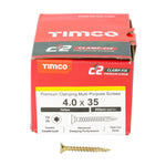 TIMCO C2 Clamp-Fix Multi-Purpose Premium Countersunk Gold Woodscrews - 4.0 x 35
