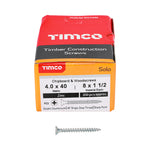 TIMCO Solo Countersunk Silver Woodscrews - 4.0 x 40