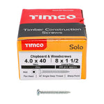 TIMCO Solo Pan Head Silver Woodscrews - 4.0 x 40