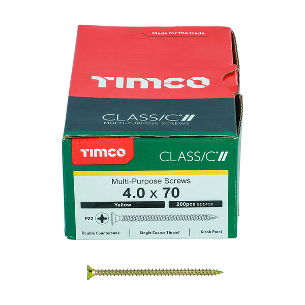 TIMCO Classic Multi-Purpose Countersunk Gold Woodscrews - 4.0 x 70