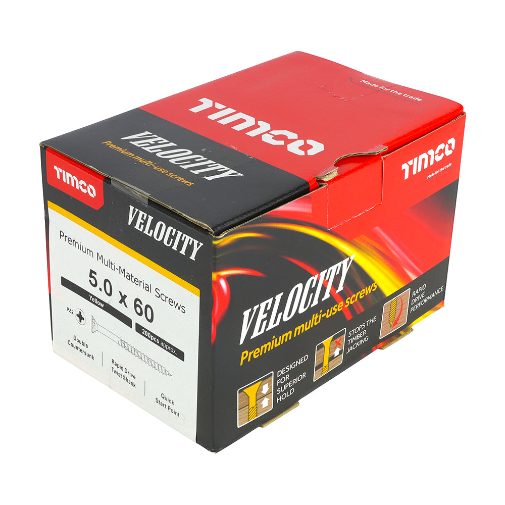 TIMCO Velocity Premium Multi-Use Countersunk Gold Woodscrews - 5.0 x 60