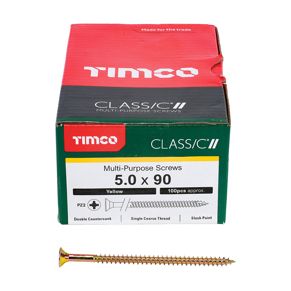 TIMCO Classic Multi-Purpose Countersunk Gold Woodscrews - 5.0 x 90