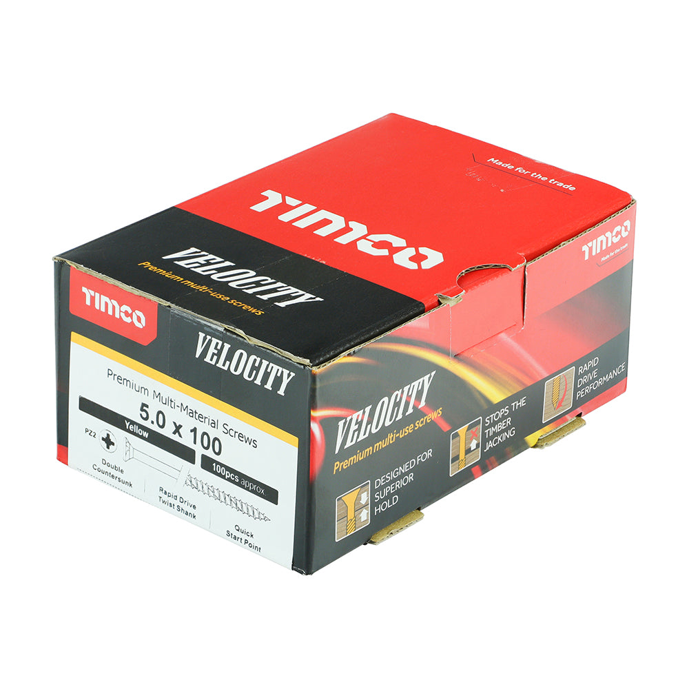 TIMCO Velocity Premium Multi-Use Countersunk Gold Woodscrews - 5.0 x 100