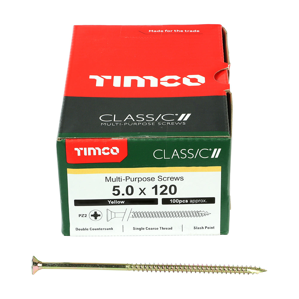 TIMCO Classic Multi-Purpose Countersunk Gold Woodscrews - 5.0 x 120