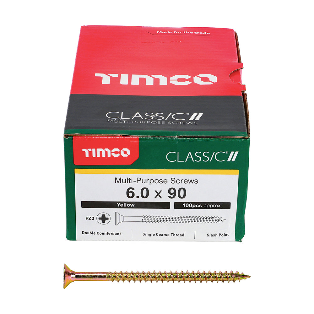 TIMCO Classic Multi-Purpose Countersunk Gold Woodscrews - 6.0 x 90