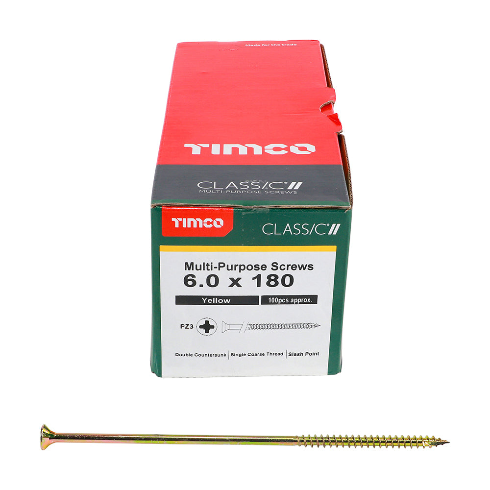 TIMCO Classic Multi-Purpose Countersunk Gold Woodscrews - 6.0 x 180