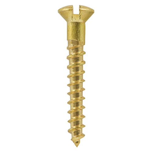 TIMCO Solid Brass Round Head Woodscrews - 8 x 2