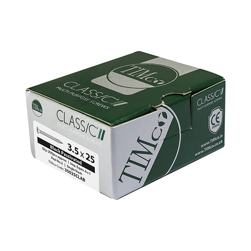 TIMCO Classic Multi-Purpose Countersunk Black Woodscrews - 4.0 x 30