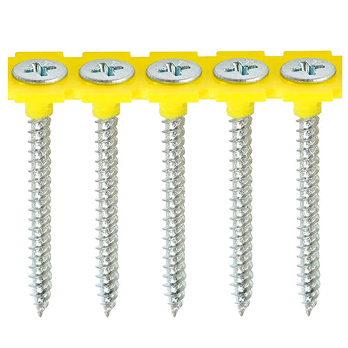 TIMCO 3.5 x 25 Collated Drywall Fine Thread Silver Screws for quick, precise plasterboard fixing with collated screw guns.