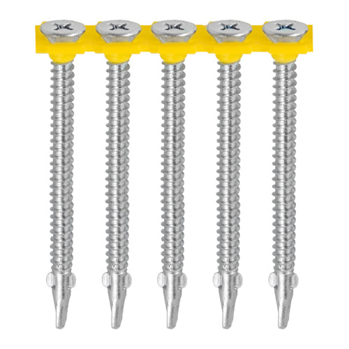 TIMCO Collated Self-Drilling Wing-Tip Steel to Timber Light Section Exterior Silver Screws  - 4.8 x 44