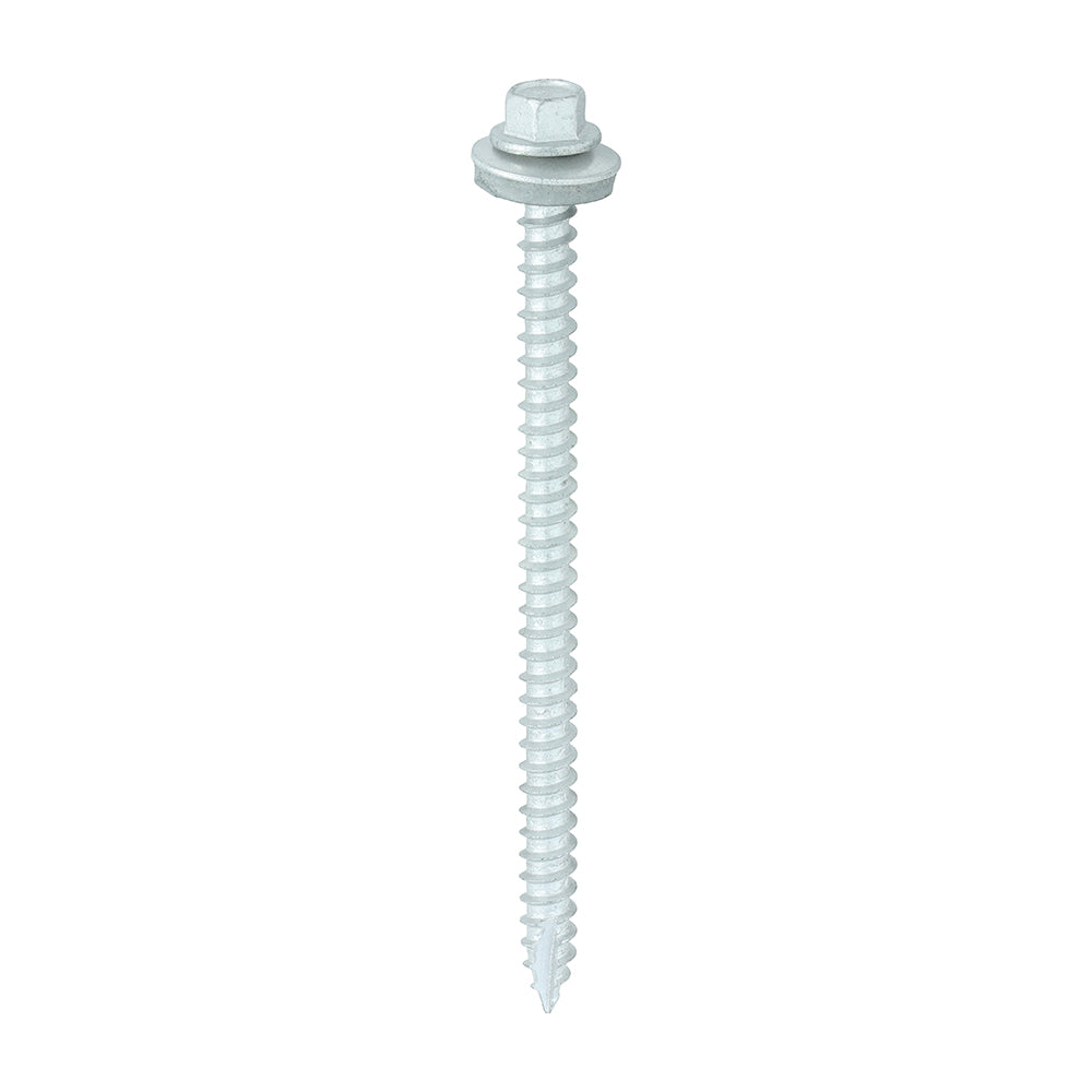 TIMCO Slash Point Sheet Metal to Timber Screws Exterior Silver with EPDM Washer - 6.3 x 100