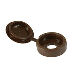 TIMCO Hinged Screw Caps Large Brown - To fit 5.0 to 6.0 Screw