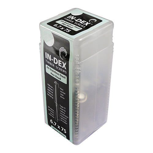 TIMCO Timber Screws Hex Flange Head A4 Stainless Steel - 6.7 x 150