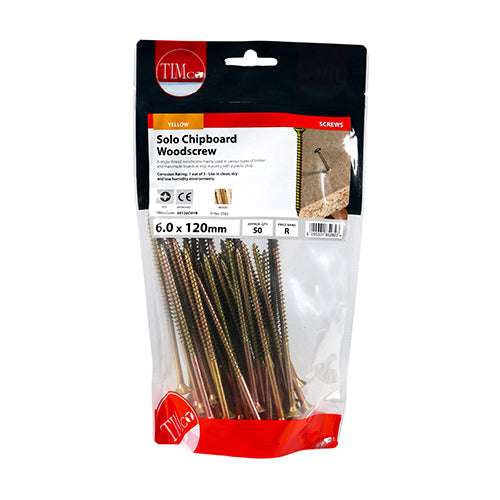 TIMCO Solo Countersunk Gold Woodscrews - 6.0 x 120