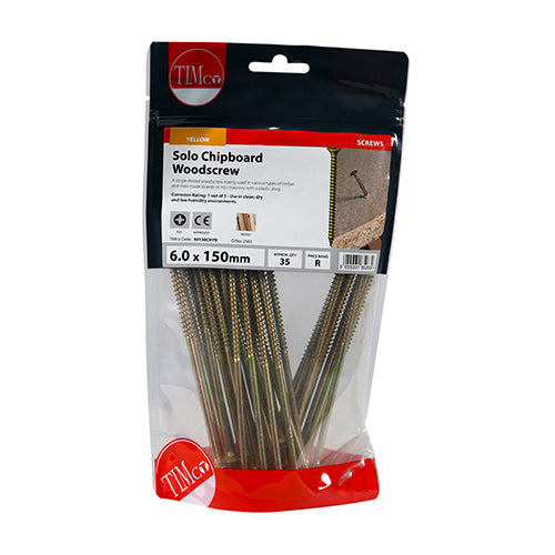TIMCO Solo Countersunk Gold Woodscrews - 6.0 x 150