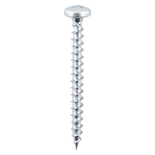 TIMCO Solo Pan Head Silver Woodscrews - 4.0 x 25