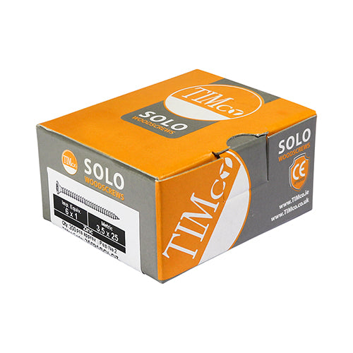 TIMCO Solo Countersunk Silver Woodscrews 3.5x15 designed for fixing timber, man-made boards, or masonry using plastic plugs.