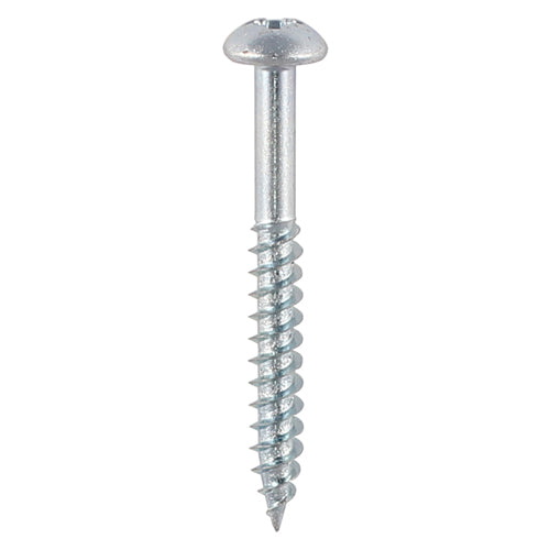 TIMCO Twin-Threaded Round Head Silver Woodscrews - 8 x 1/2