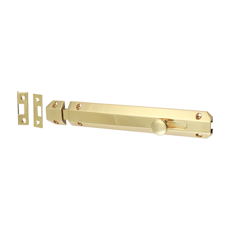 TIMCO Architectural Flat Section Bolt Polished Brass - 210 x 35mm