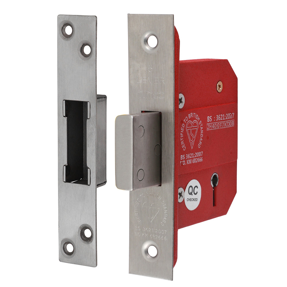 TIMCO 5 Lever British Standard Deadlock Stainless Steel Satin - 66mm