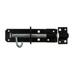 TIMCO Brenton Padbolt Black 6 inch designed for securing gates and shed doors with pad-lockable, durable construction.
