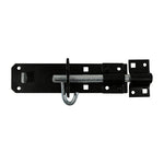 TIMCO Brenton Padbolt Black 6 inch designed for securing gates and shed doors with pad-lockable, durable construction.
