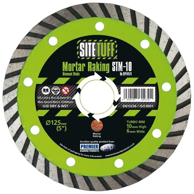 STM-10 125X6X10X22.2 SITE TUFF MORTAR RAKING BLADE