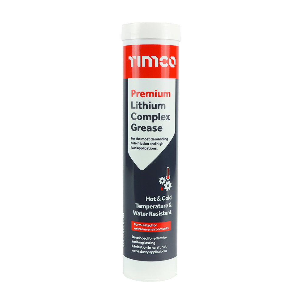 TIMCO Premium Lithium Complex Grease, High Pressure, Very High Temperature Red Grease Cartridge - 400g