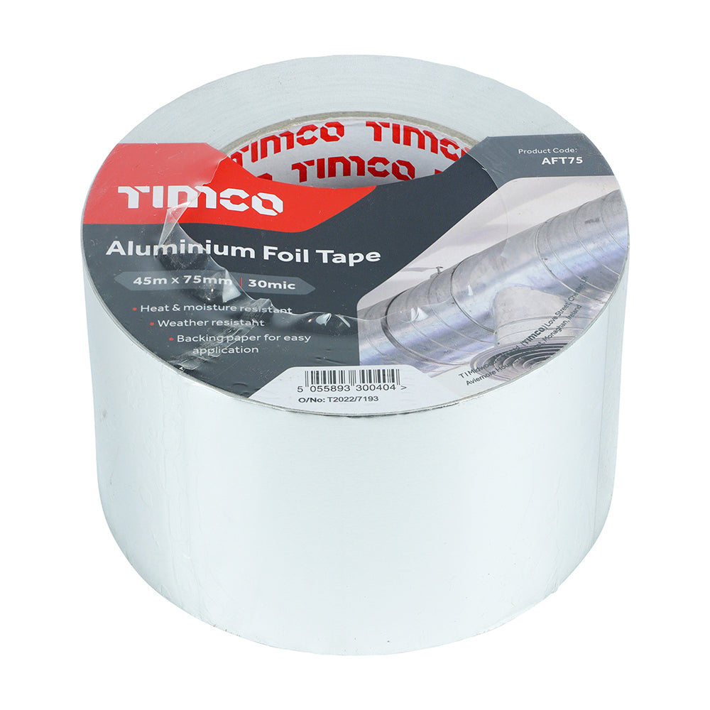 TIMCO Aluminium Foil Tape - 45m x 75mm
